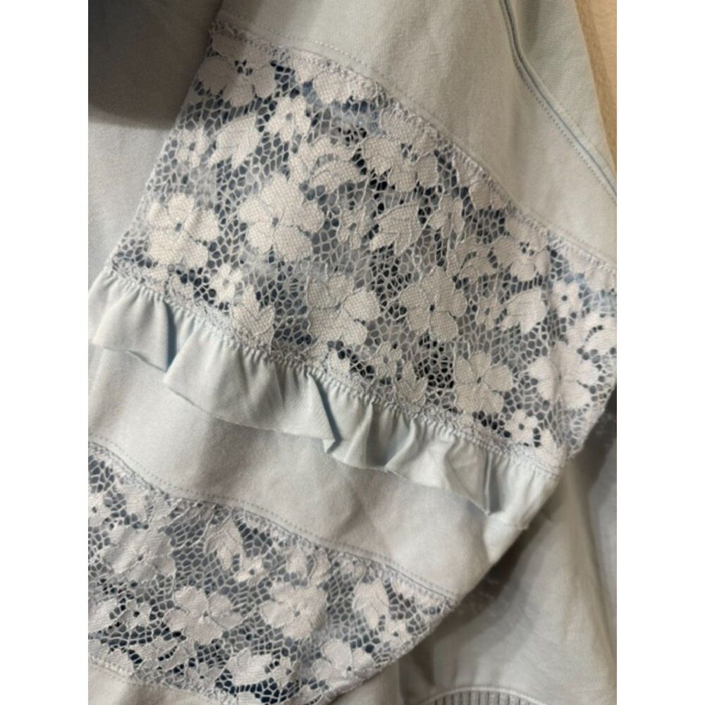 AS Revival Lace Sleeve Oversized Hoodie NWT Blue Boho French Terry Medium - Picture 6 of 8